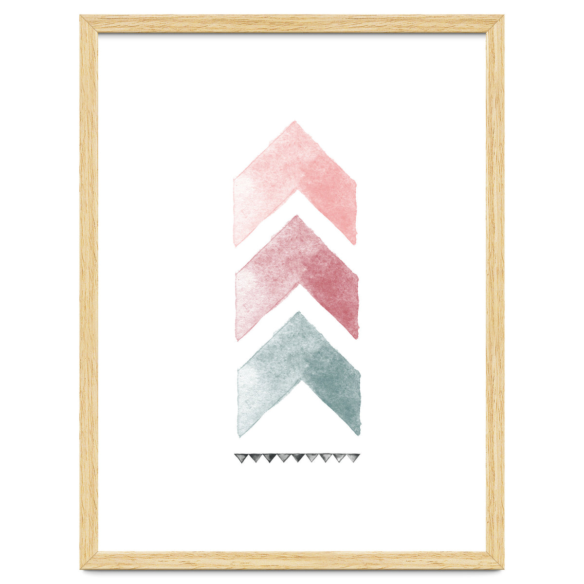 Pink And Blue Watercolor Chevron