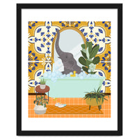 Elephant Bathing in Moroccan Style Bathroom