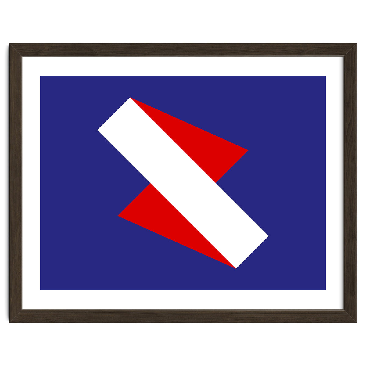 Geometric Shapes No. 68 - red & royal blue