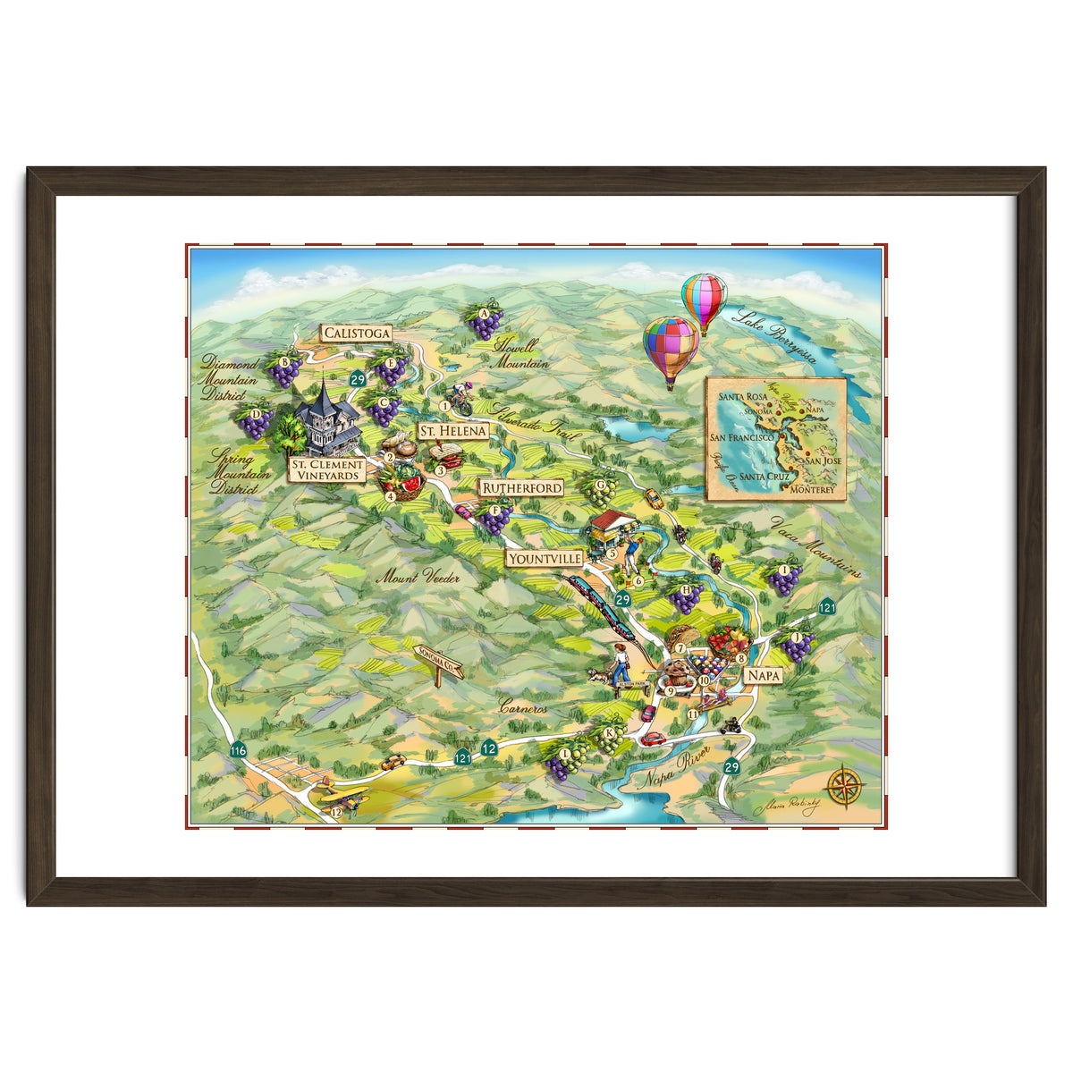 Napa Valley Illustrated Map