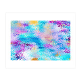 Mixed Emotions, Abstract Blue Colorful Painting, Eclectic Modern Bohemian Shapes Ocean (Print Only) thumbnail