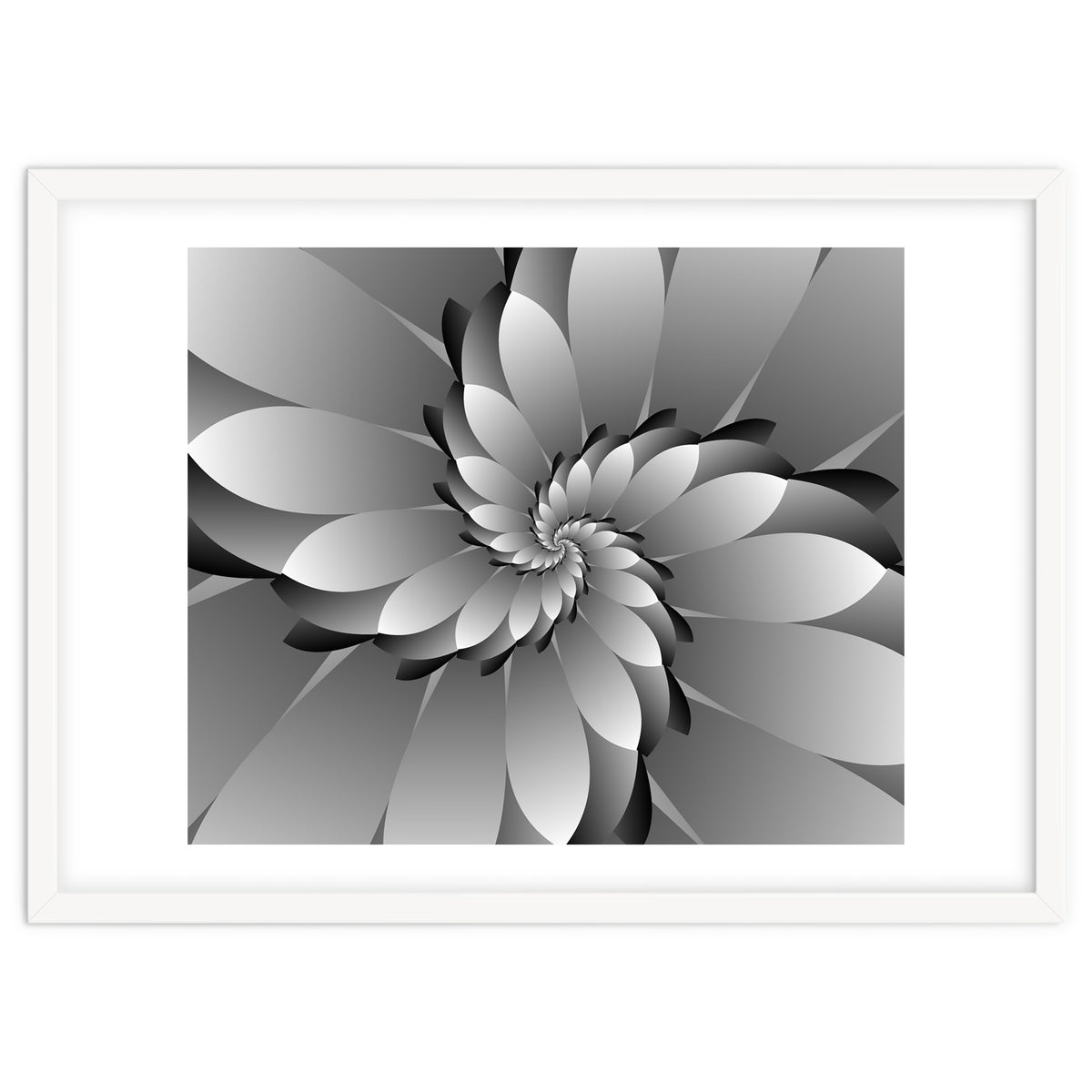 BLACK Floral 3D ART