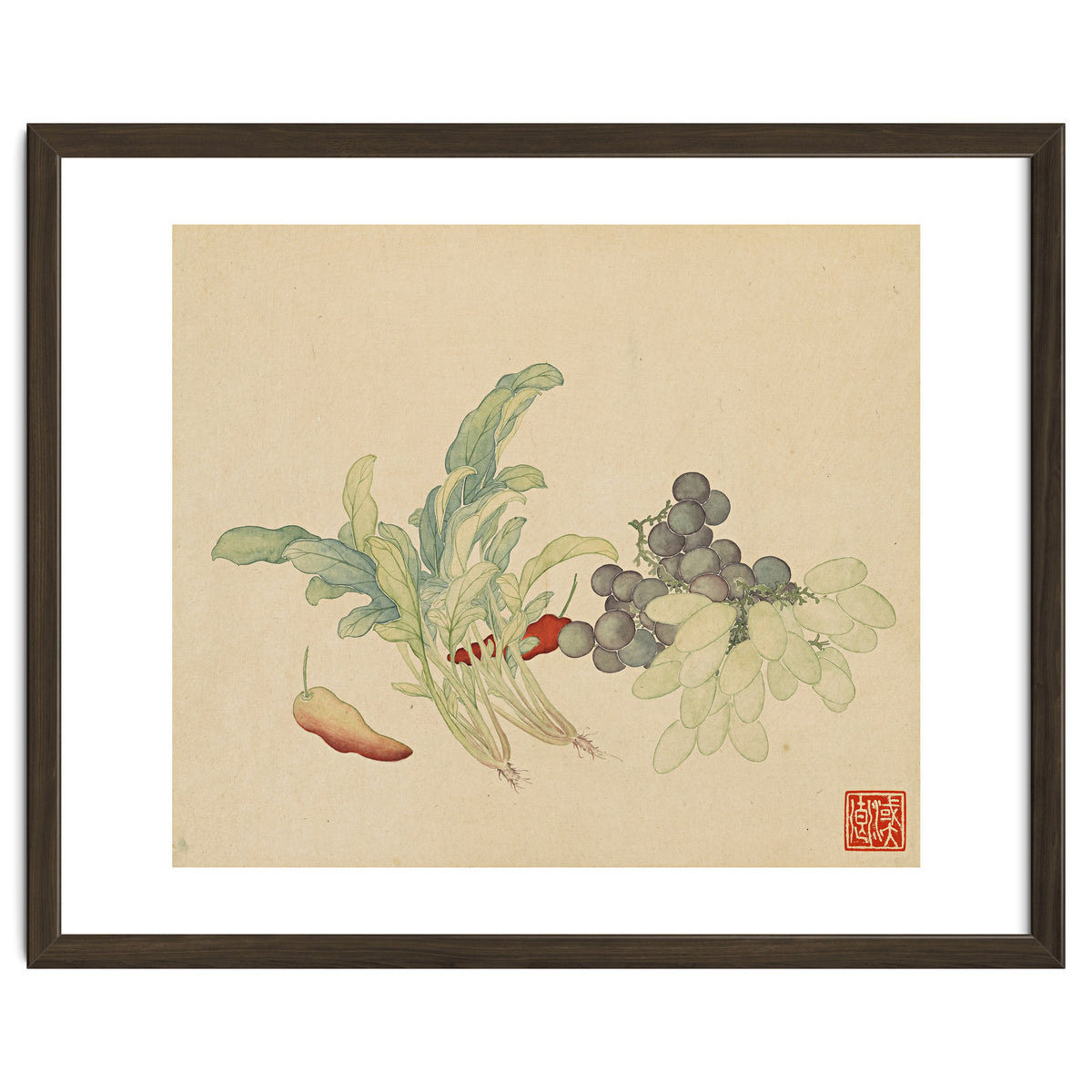 Wang Chengyu ~ Flowers And Vegetables, Vegetables, Fruits, Peppers, Millet Hot, Grapes, Spinach