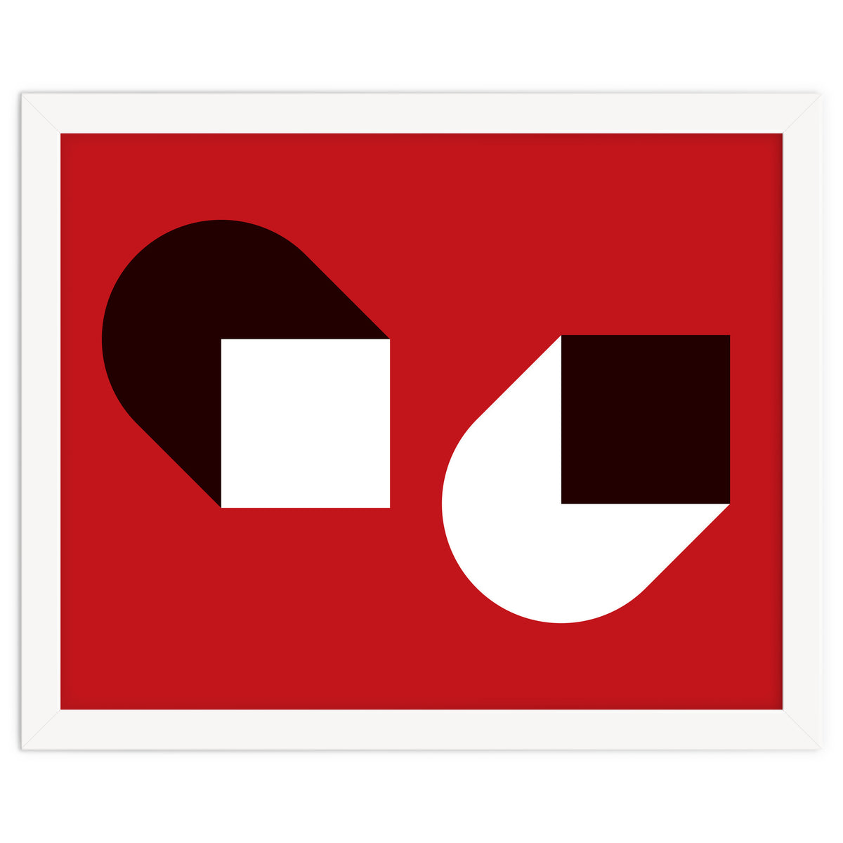 Geometric Shapes No. 38 - red, white & black