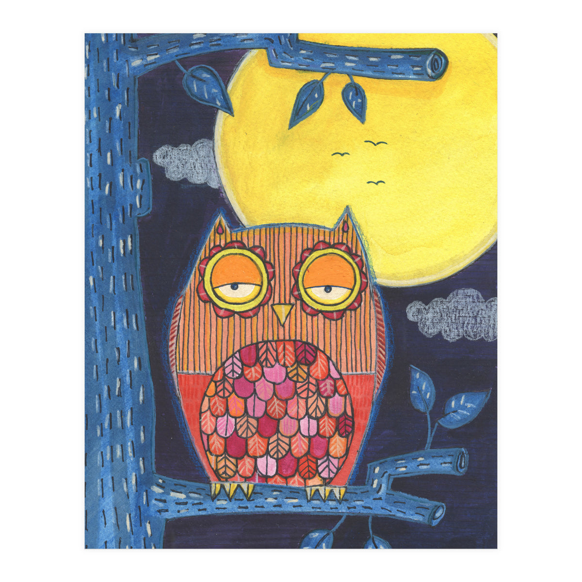 Sleepy Owl (Print Only)