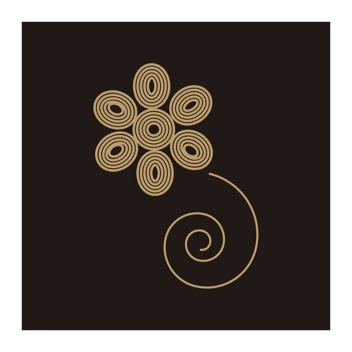 Golden flower | geometric minimal (Print Only)