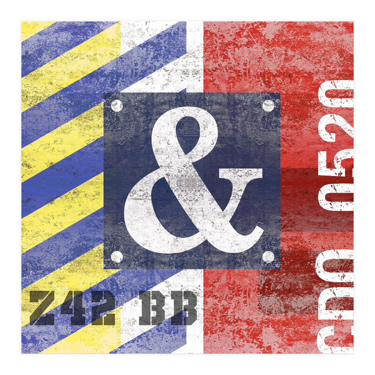 Blue Ampersand Industrial Abstract (Print Only)