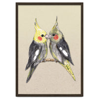 Two cute cockatiels