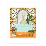 Llama Bathing in Moroccan Style Bathroom (Print Only) thumbnail