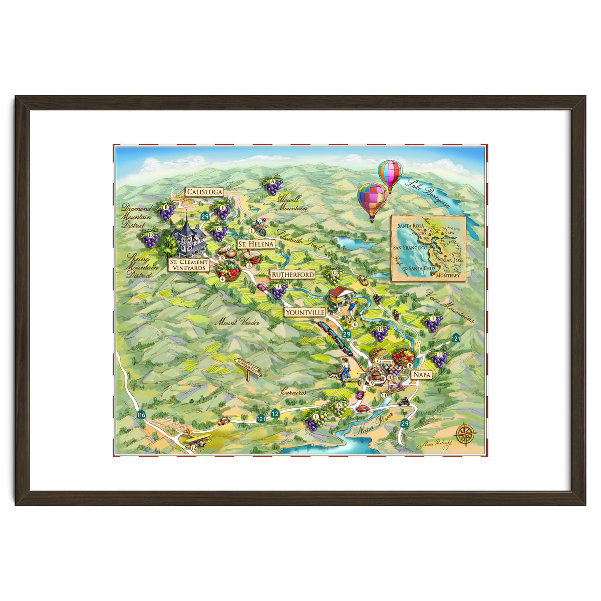 Napa Valley Illustrated Map