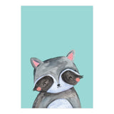 Woodland Racoon On Mint (Print Only) thumbnail