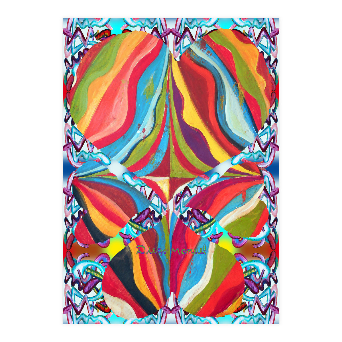 4 Corazones Tapiz 2 (Print Only)