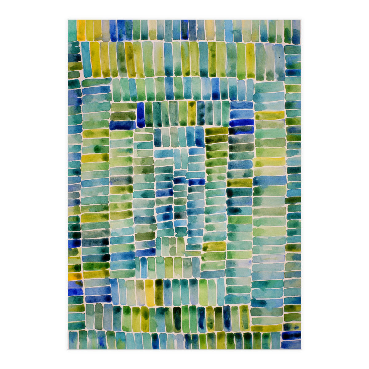 Abstract rectangle pattern in green (Print Only)
