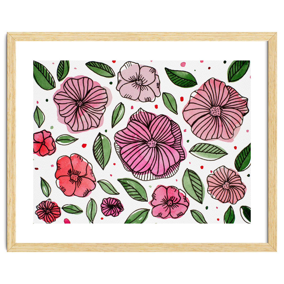 Watercolor And Ink Florals