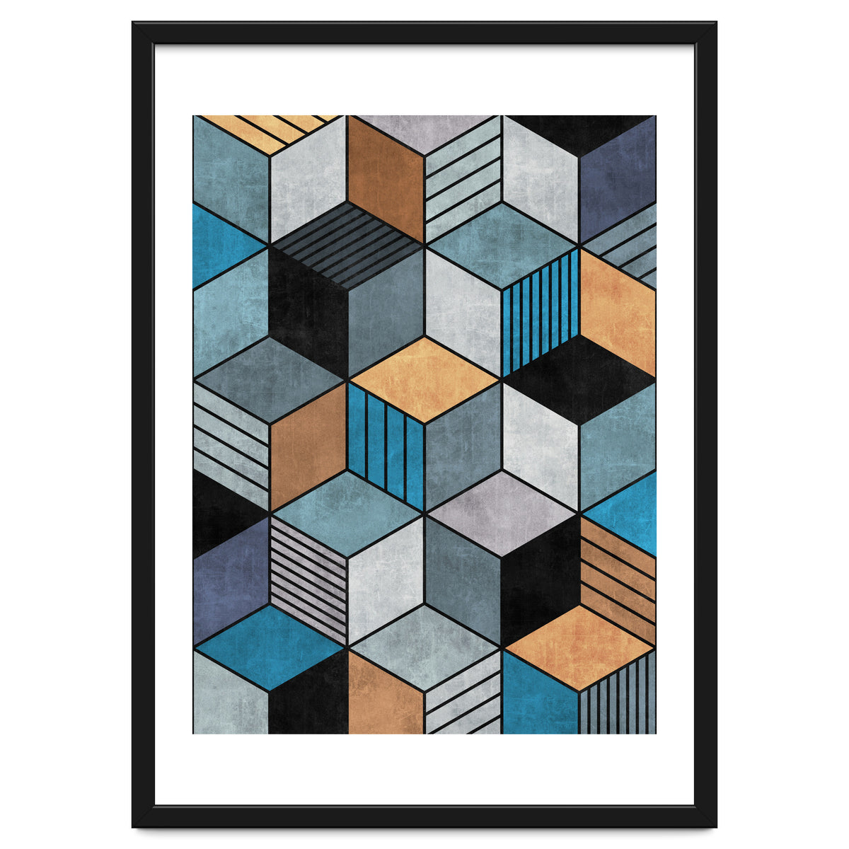 Colorful Concrete Cubes 2 - Blue, Grey, Brown