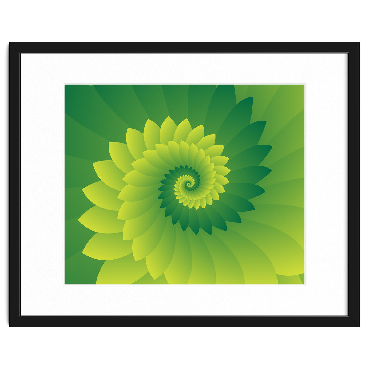 Abstract Digital GREEN FLORA 3D ART