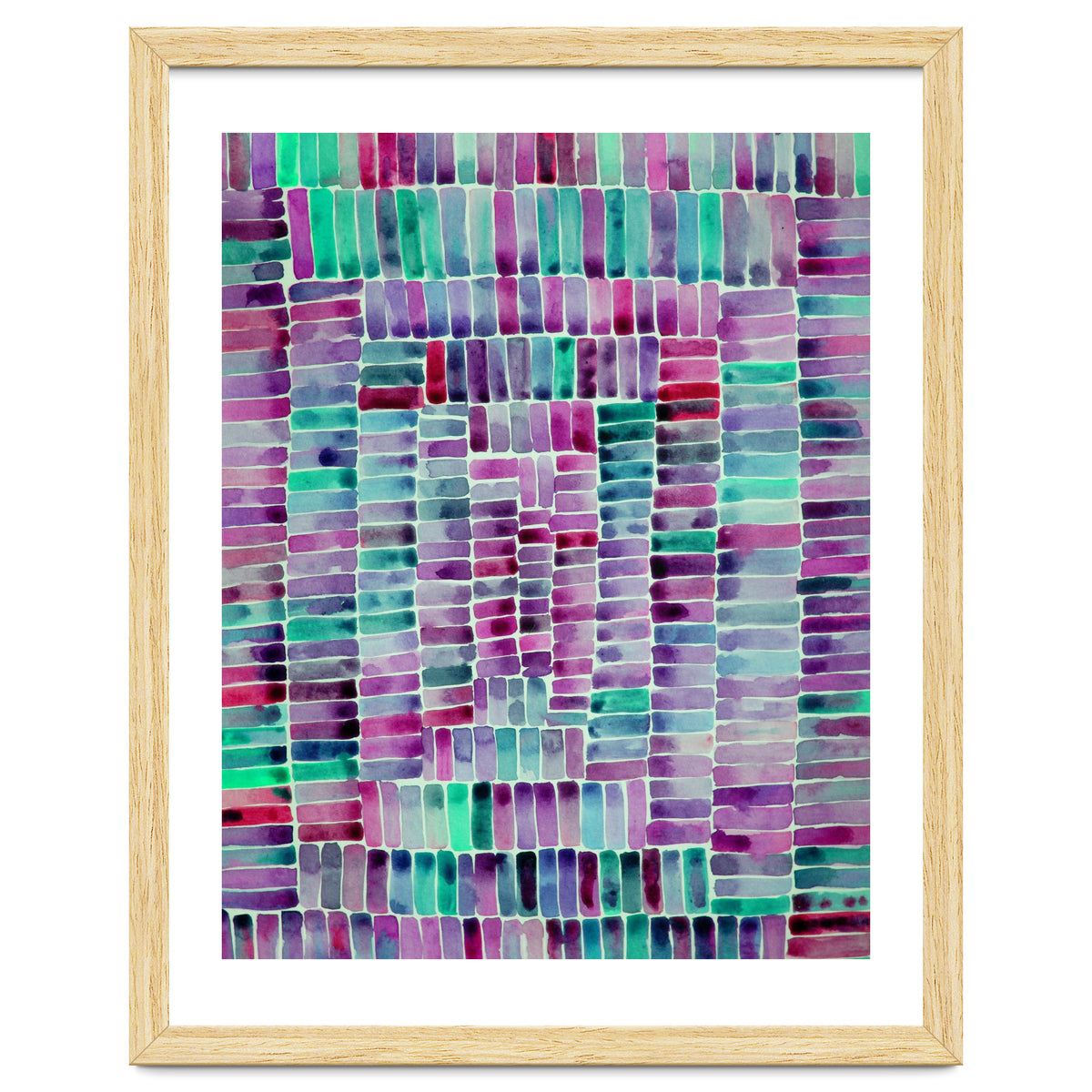 Abstract rectangle pattern in magenta and teal