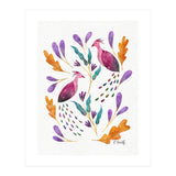 Folk Art Peacocks | Pink (Print Only) thumbnail