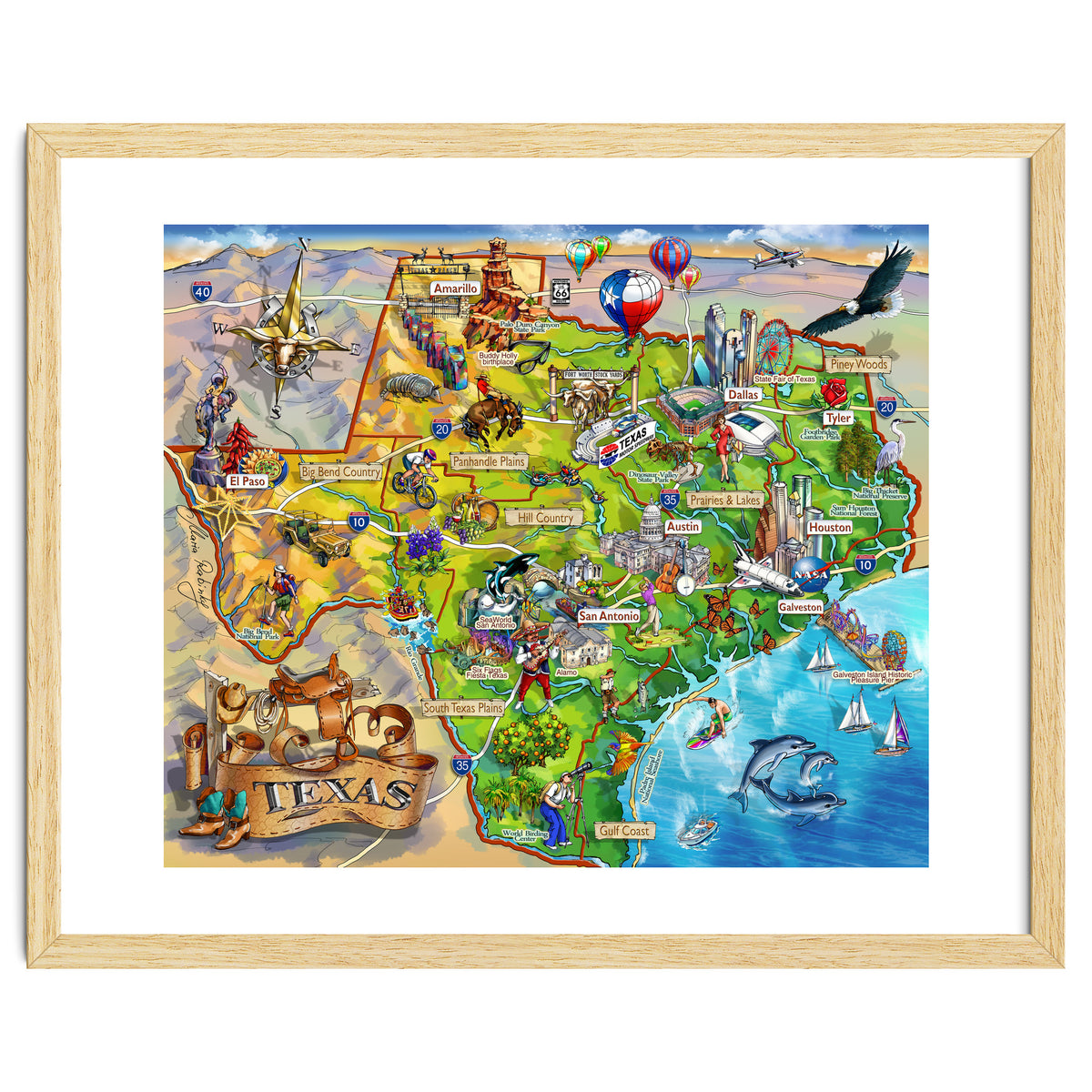 Texas Illustrated Map