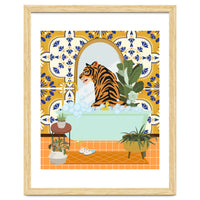 Tiger Bathing in Moroccan Style Bathroom