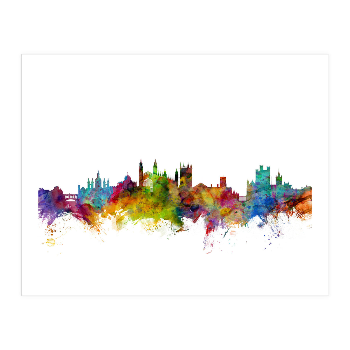 Cambridge England Skyline (Print Only)