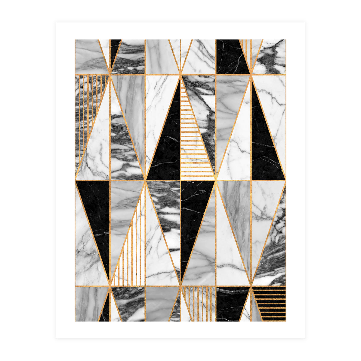 Marble Triangles - Black and White (Print Only)