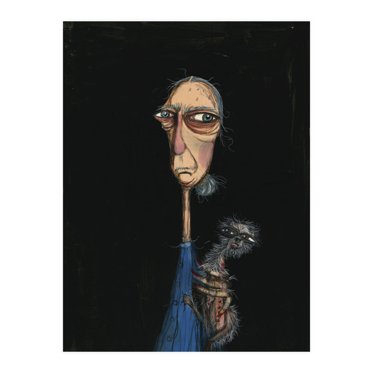 Woman Holding A Chihuahua (Print Only)