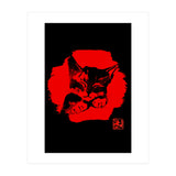 cute cat in red (Print Only) thumbnail