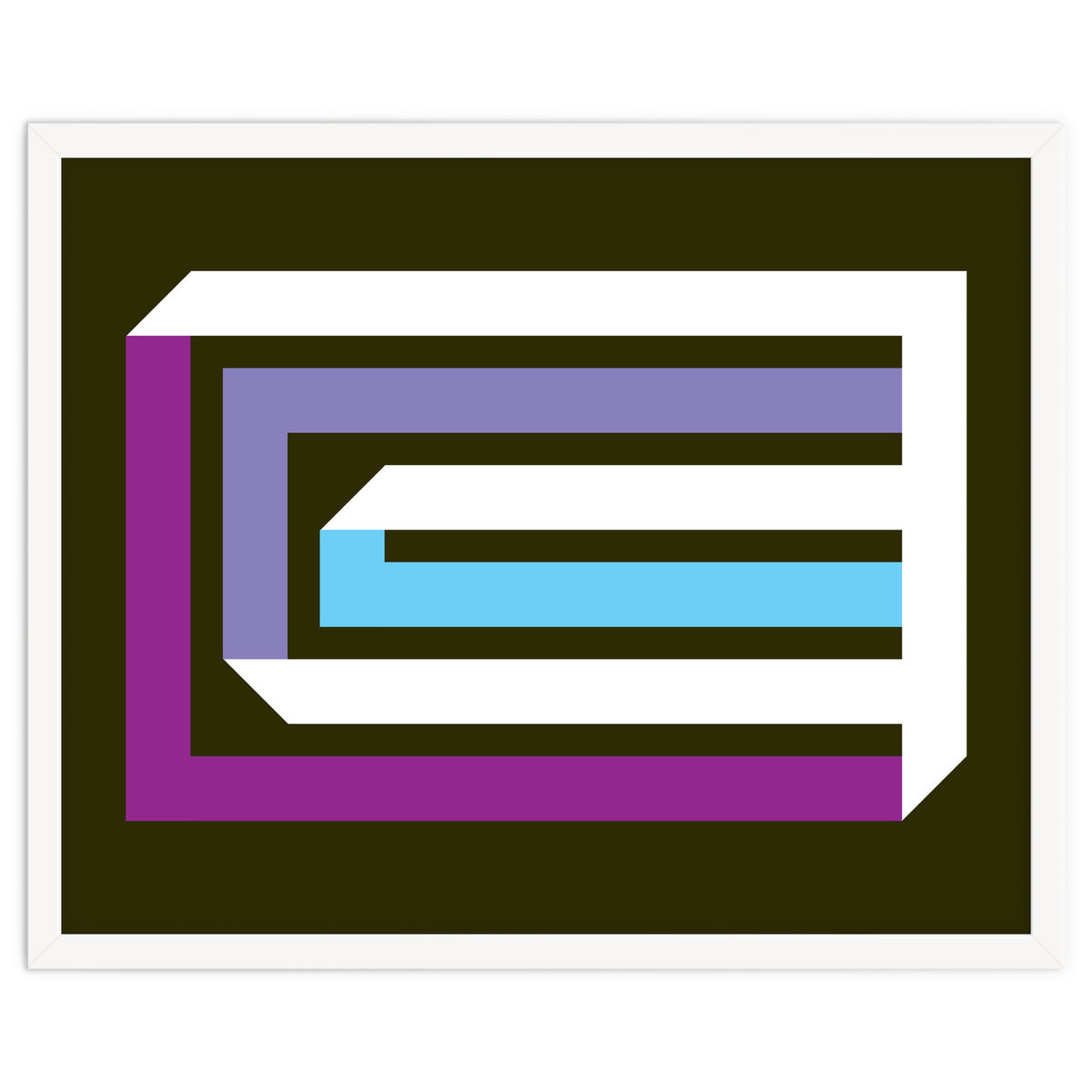 Geometric Shapes No. 35 -  brown, blue & lilac