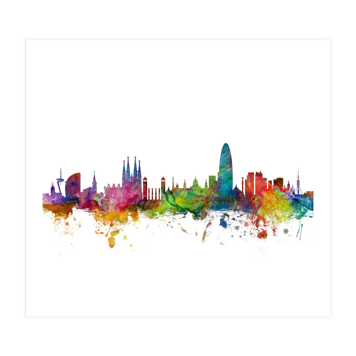 Barcelona Spain Skyline (Print Only)