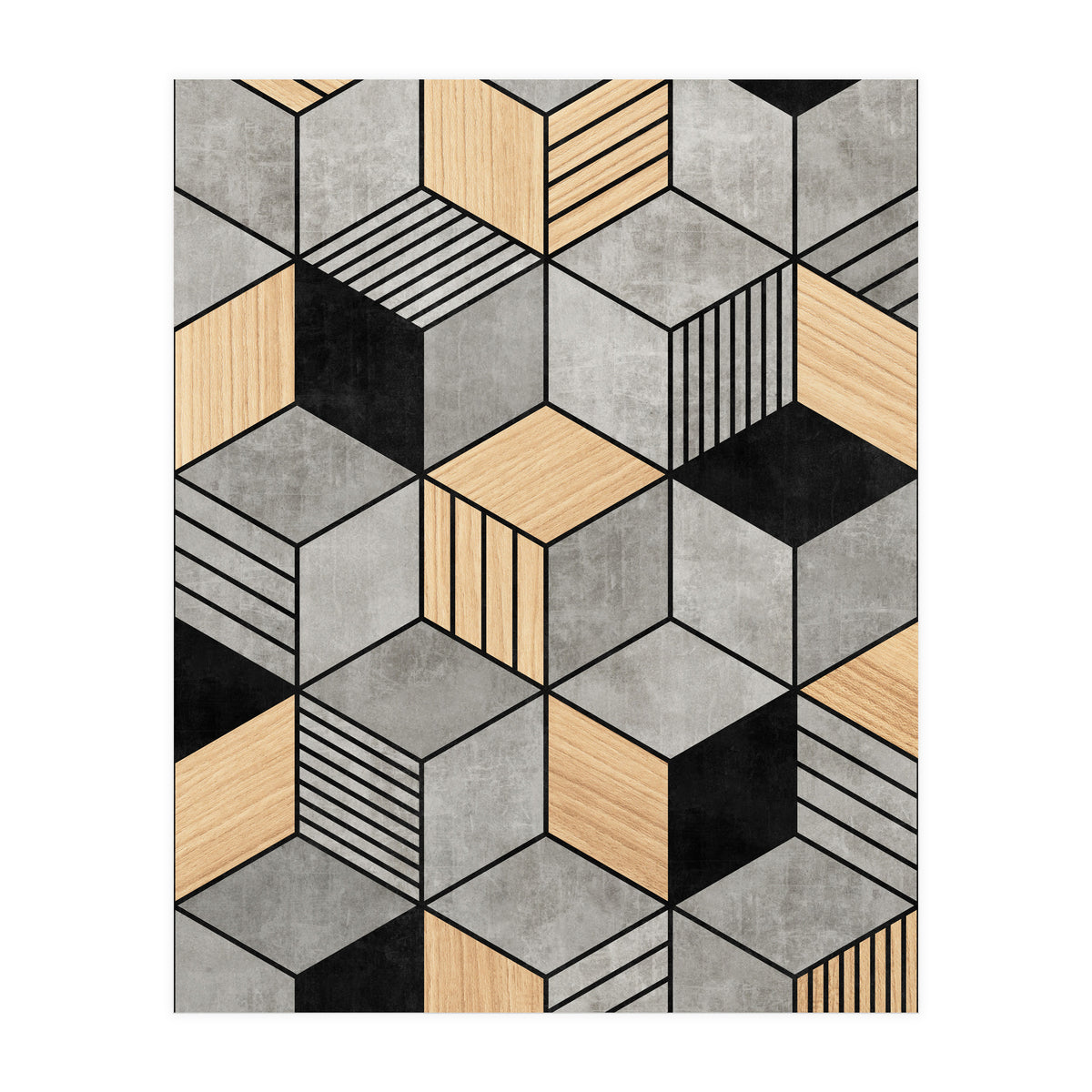 Concrete and Wood Cubes 2 (Print Only)