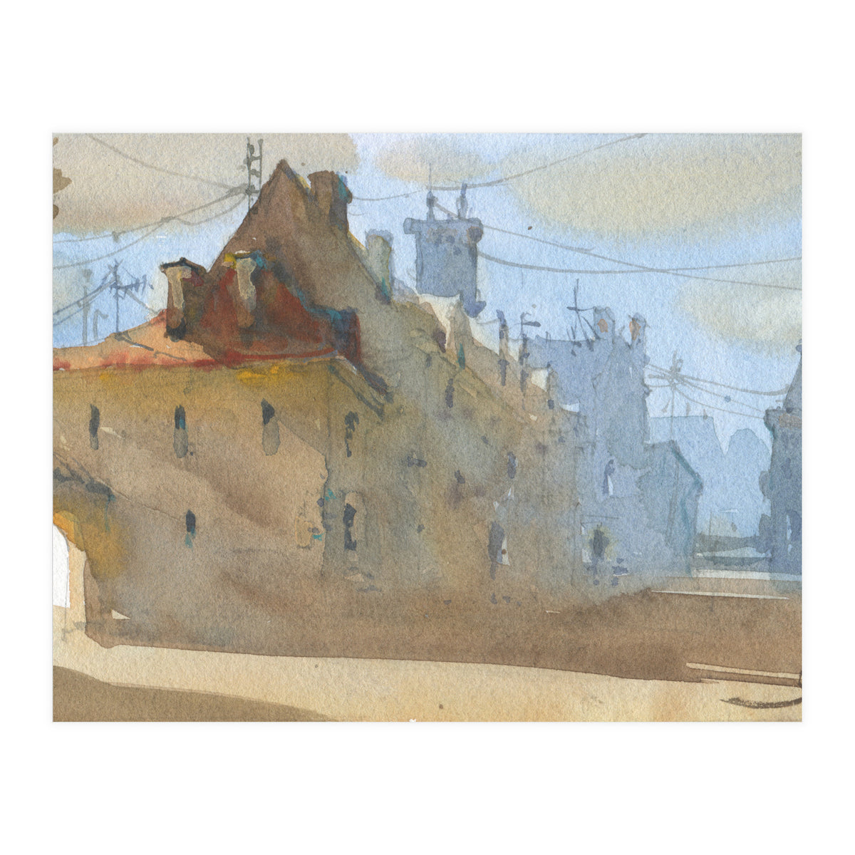 Old Town Warsaw. Watercolor painting. (Print Only)