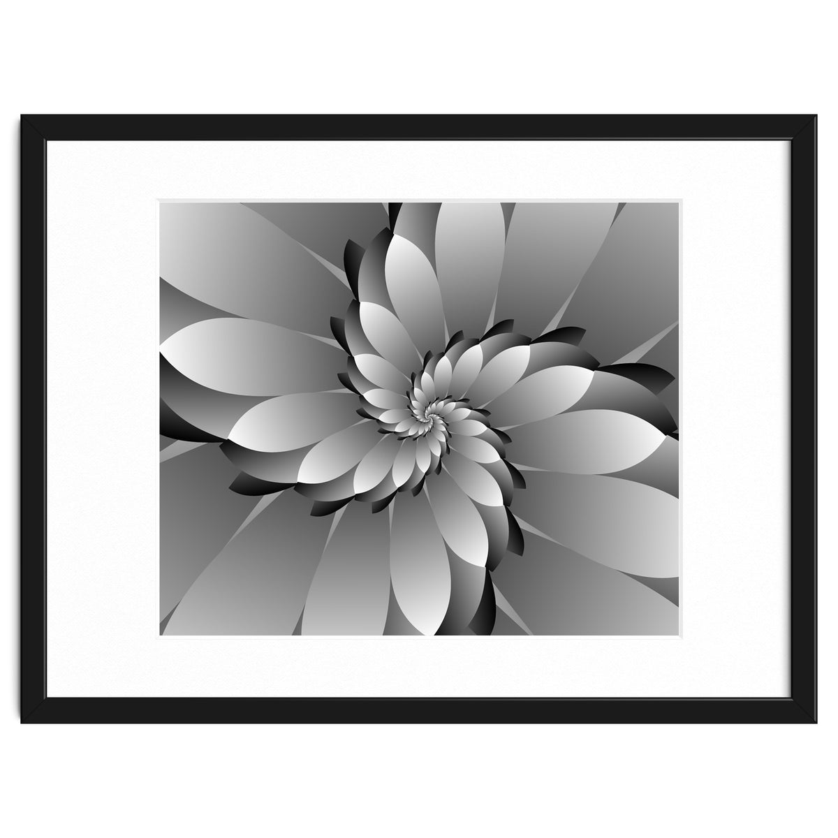 BLACK Floral 3D ART