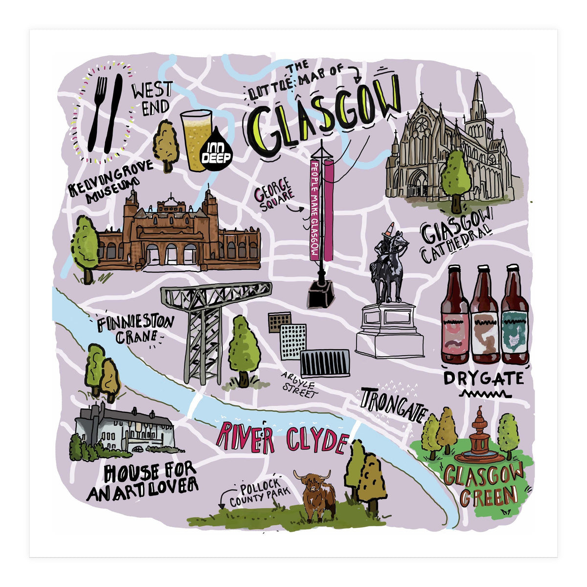 Little Map of Glasgow (Print Only)