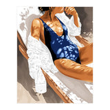 Girls Just Wanna Have Sun Painting, Woman Fashion Swim Beach Vacation Travel Summer Illustration (Print Only) thumbnail