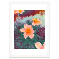 Floating In Love, Watercolor Lotus Pond Botanical Lake, Forest Jungle Floral Painting