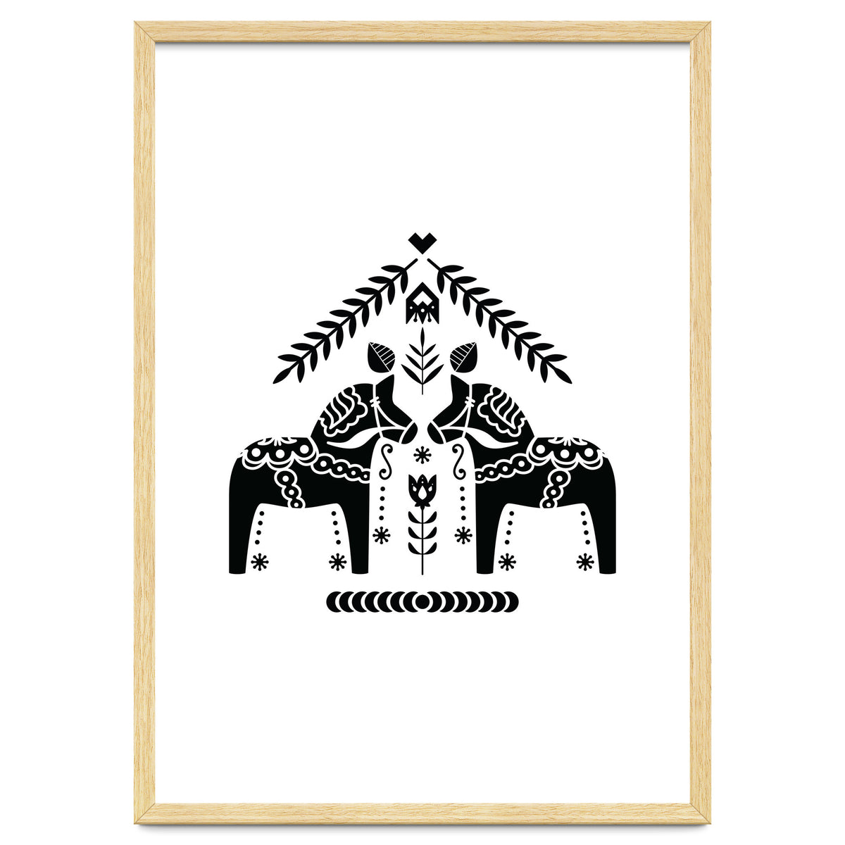 Swedish Dala Horse Folk Pattern