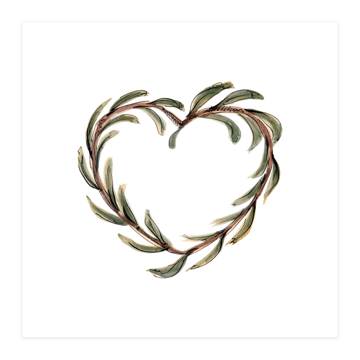 Olive branch heart (Print Only)