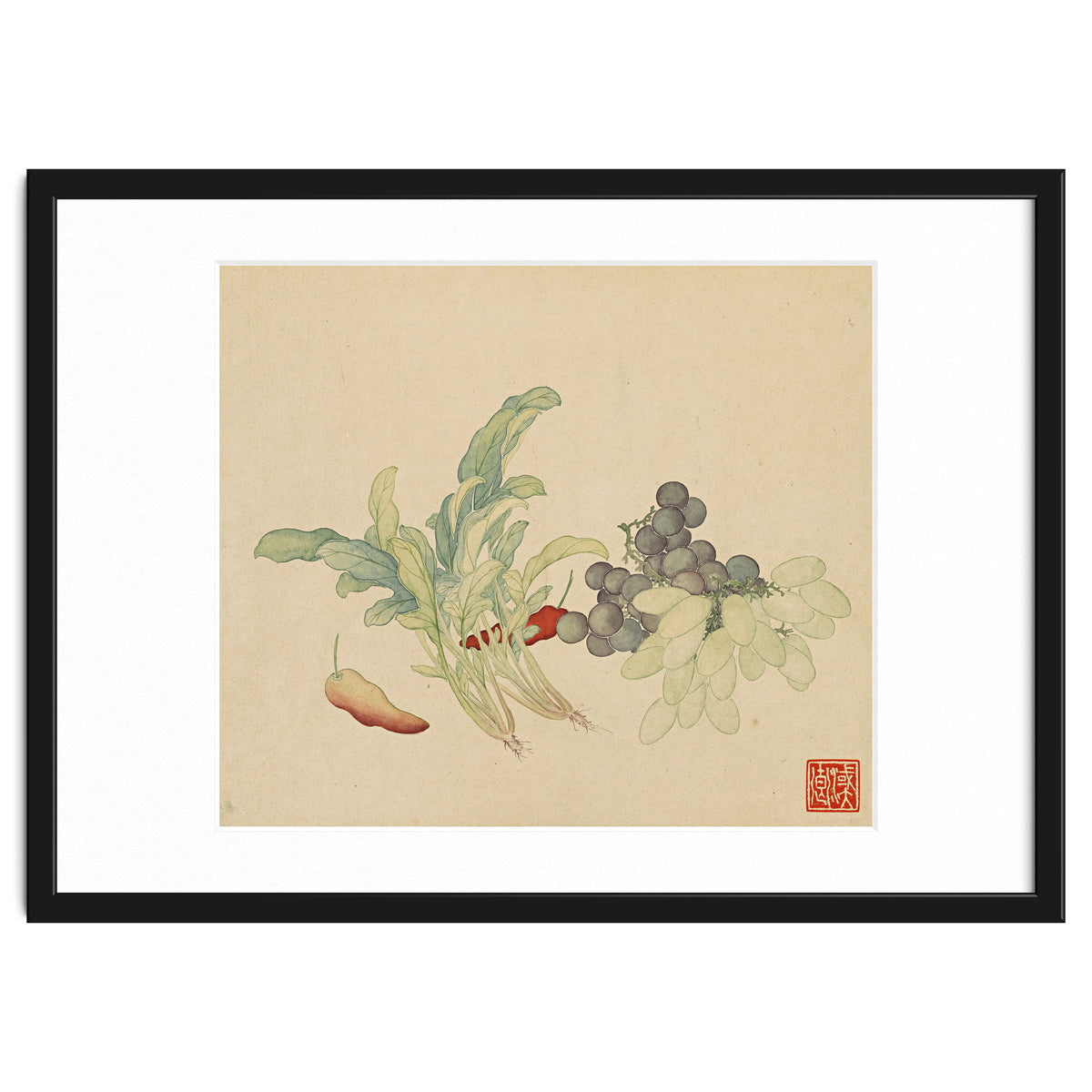 Wang Chengyu ~ Flowers And Vegetables, Vegetables, Fruits, Peppers, Millet Hot, Grapes, Spinach