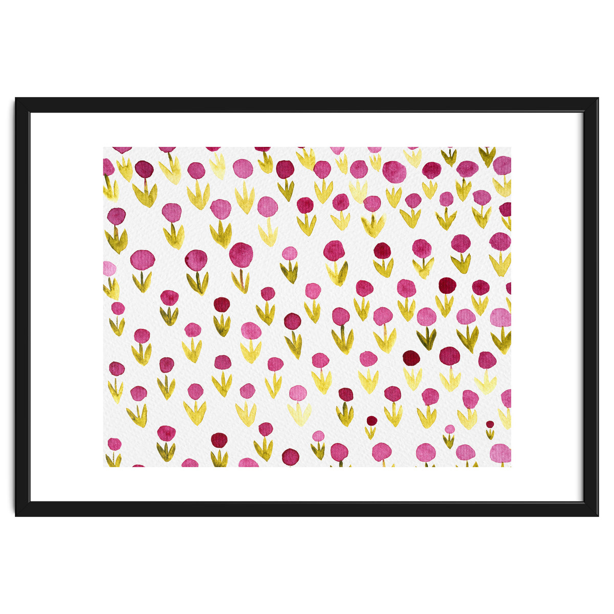 Small abstract watercolor flowers