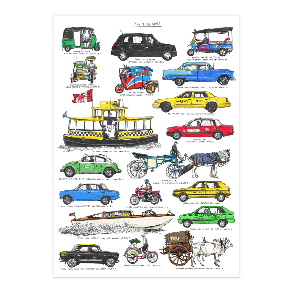 Taxis Of The World (Print Only)