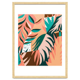 Watching The Leaves Turn, Tropical Autumn Colorful Eclectic Abstract Palm Nature Boho Graphic Design thumbnail