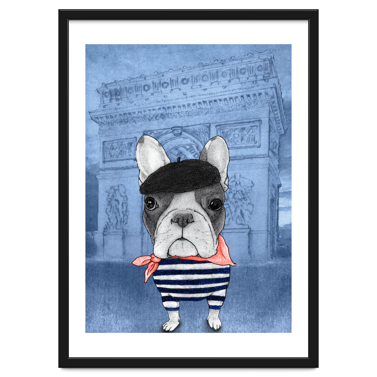 French Bulldog With Arc De Triomphe