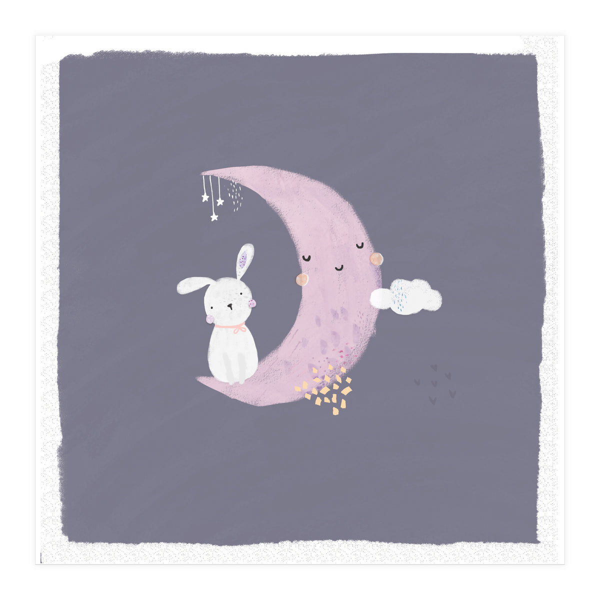Baby Bunny And Moon (Print Only)