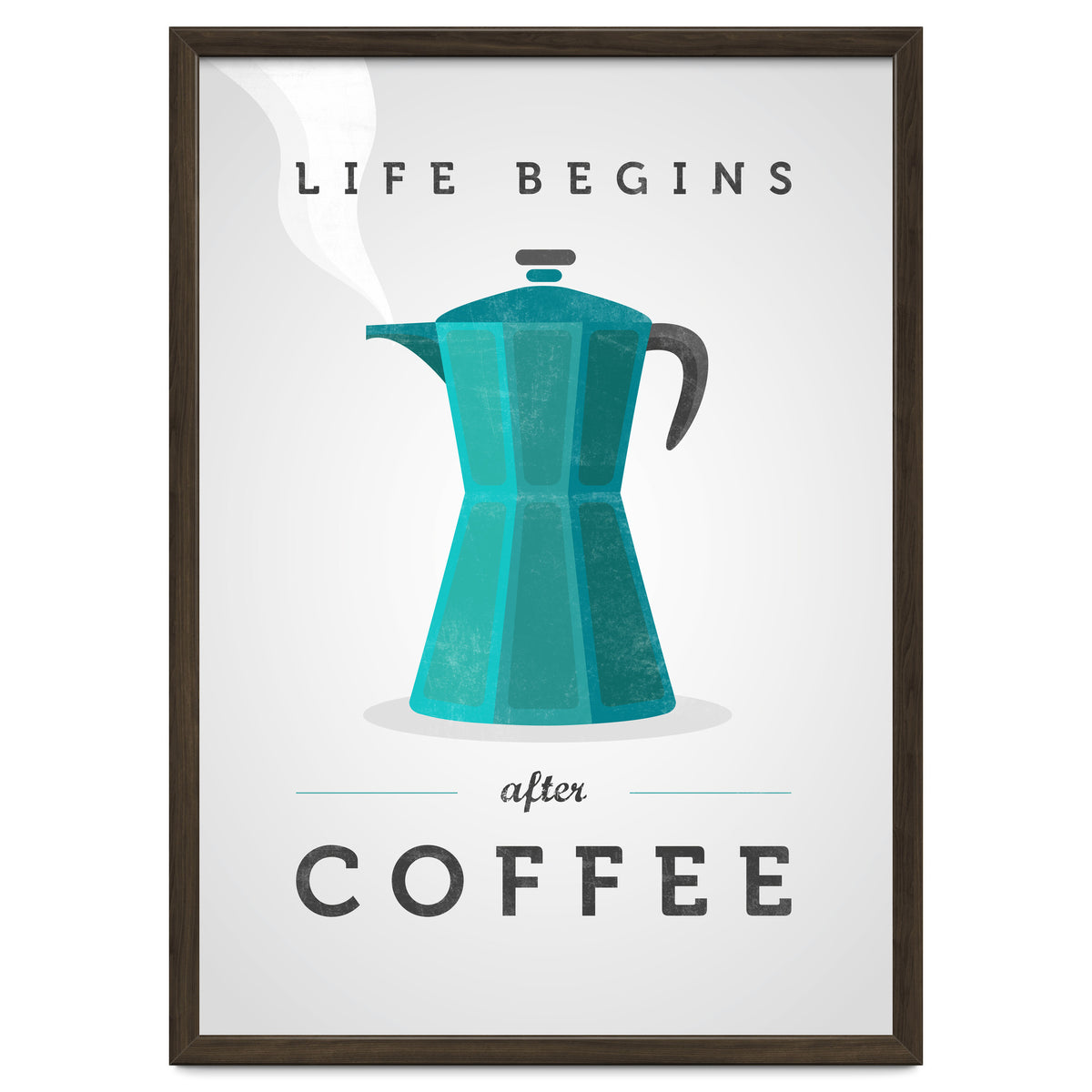 Life Begins After Coffee. Teal
