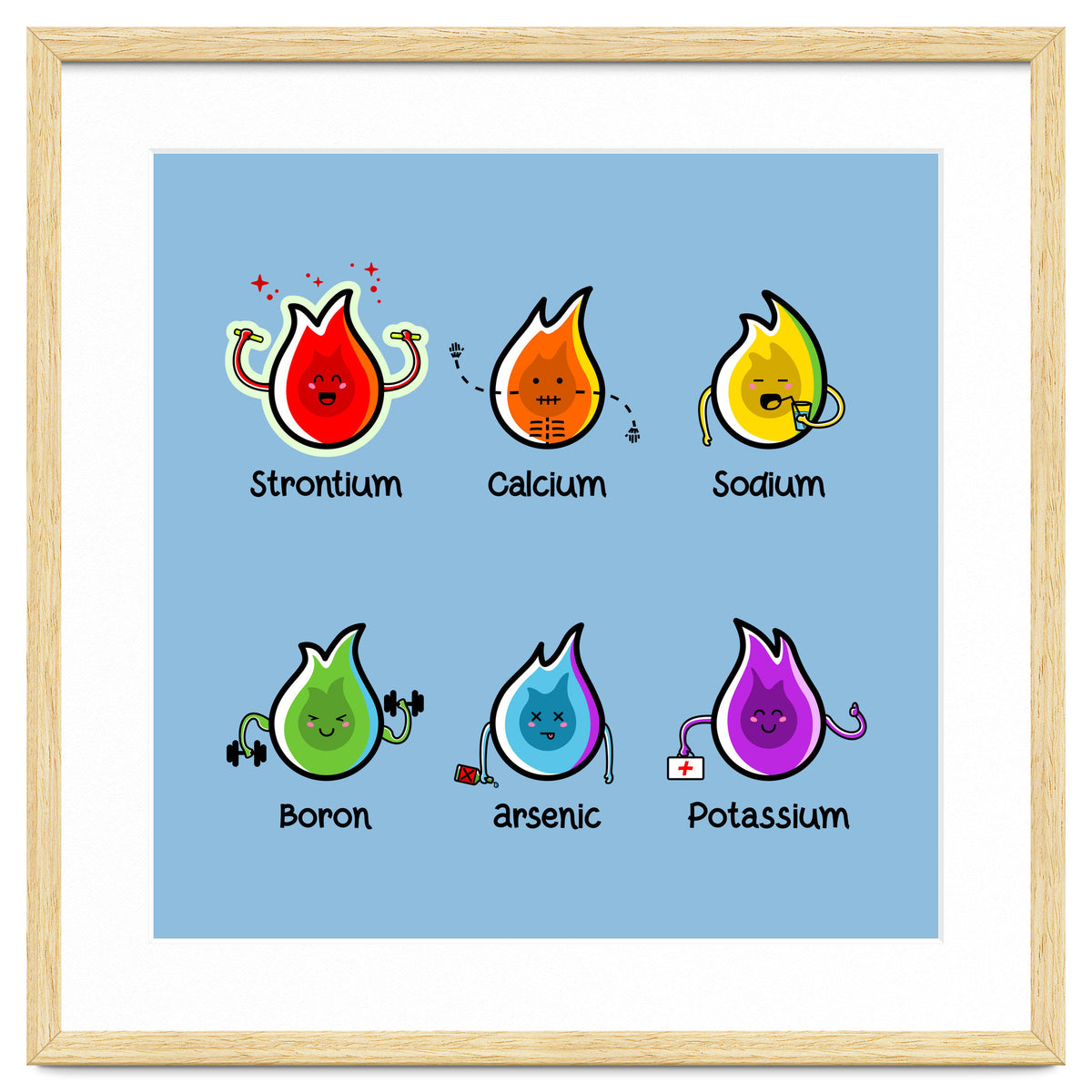 Kawaii Flaming Elements Science