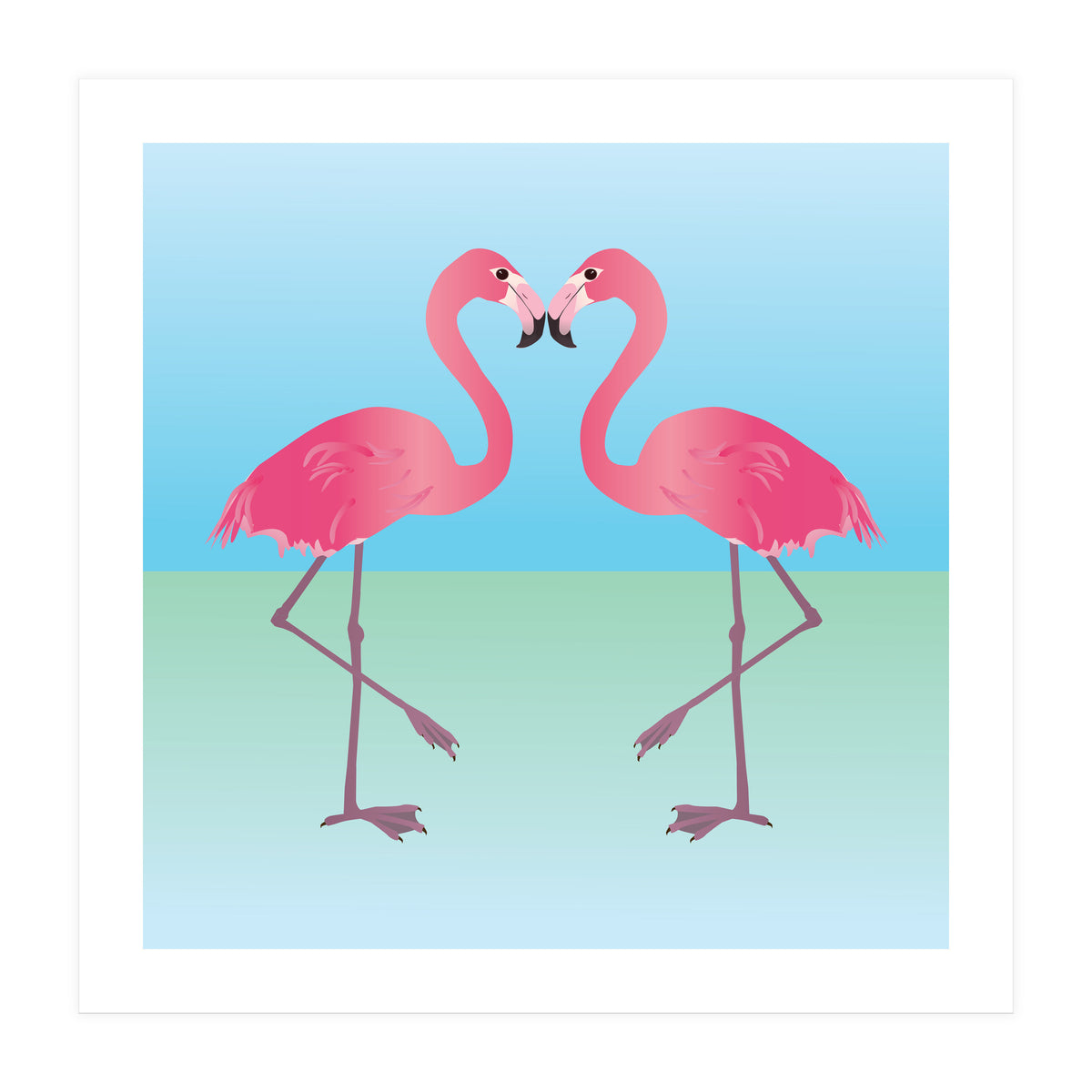 Two Pink flamingo's (Print Only)