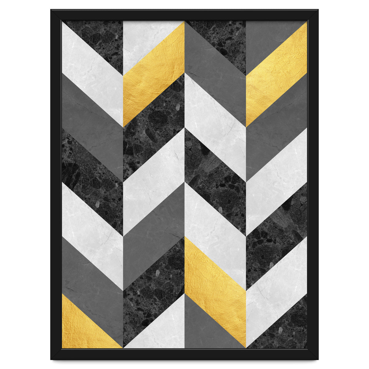 Chevron gold and marble
