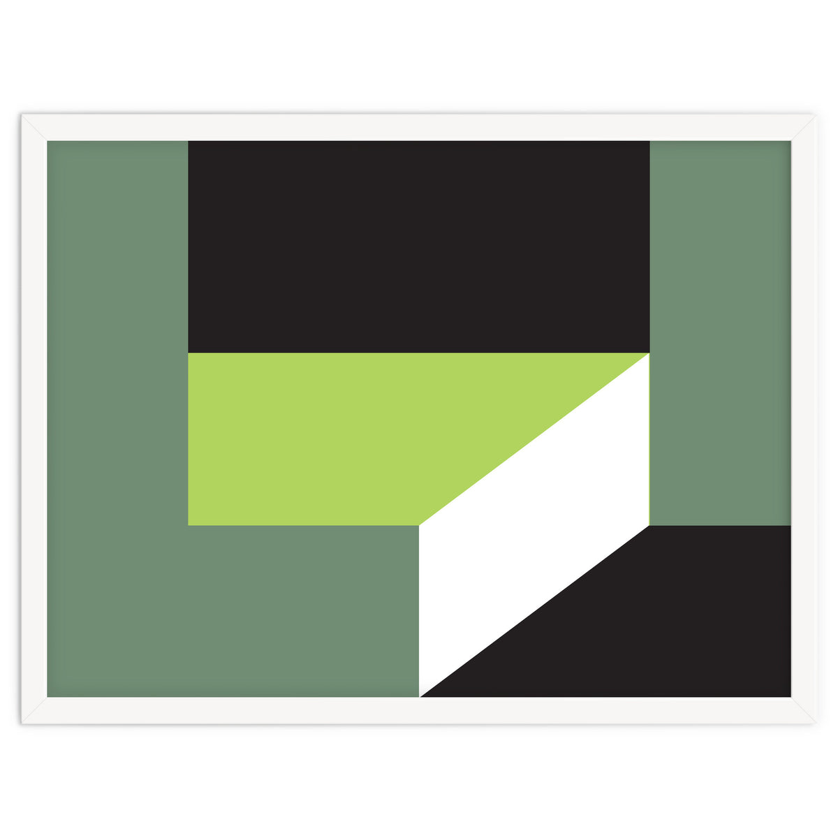 Geometric Shapes No. 83 - lime & grey