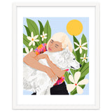 All You Need Is Love & A Dog | Pets Urban Jungle Bohemian Woman Illustration thumbnail